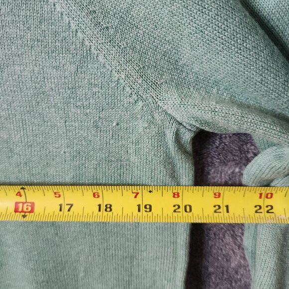 J Crew Women's Sweatshirt Green Medium Crew Neck Balloon Long Sleeve Cashmere - Picture 8 of 8